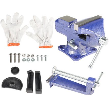 Findmall 3.2 Inch Mini Bench Vise with 360° Swivel Base, Portable Clamp-On Table Vise with Dual Mounting Design for Model Making, Jewelry and DIY Projects