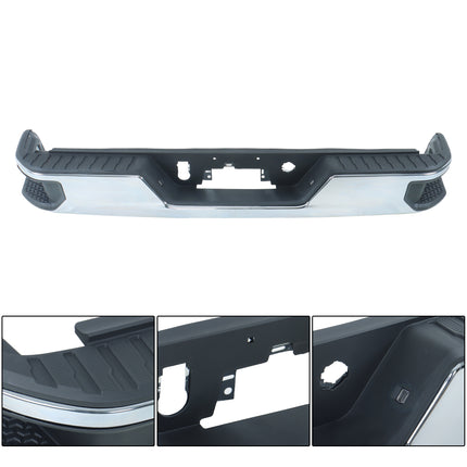 Findmall Chrome Rear Step Bumper for 2020-2025 Chevrolet Silverado and GMC Sierra 2500/3500 HD, Without Sensor Holes, GM1103215