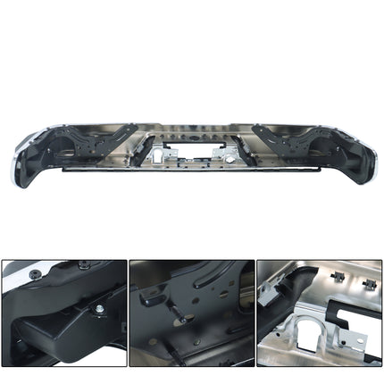 Findmall Chrome Rear Step Bumper for 2020-2025 Chevrolet Silverado and GMC Sierra 2500/3500 HD, Without Sensor Holes, GM1103215