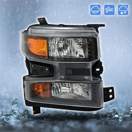 Findmall Headlight Headlamp Assembly Halogen Passenger Side Replacement for Silverado 1500 2019 2020 2021 Replacement for 84621849 Right RH