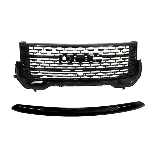 Findmall 2-Piece Glossy Black Front Upper Bumper Grille with Molding Replacement for Acadia 2020-2023