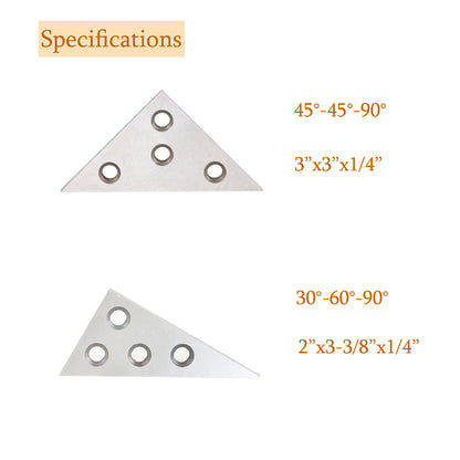 findmall 2 Pcs Precision Angle Block Set Triangle Angle Block for Machinist Tool Angle Gauge Block Lathes Milling Ground Gauge Angle Calibration Gage Inspection Block Set