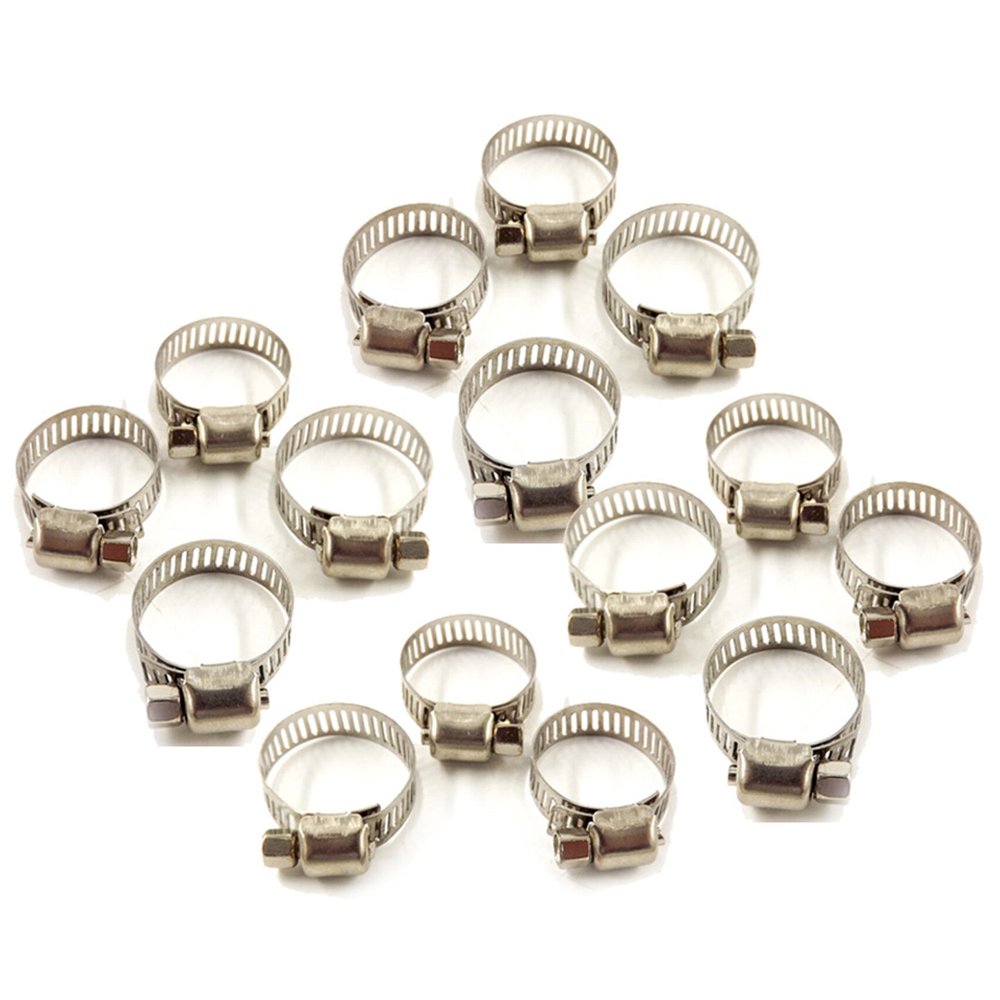 100pcs 1/2"-3/4" Adjustable Stainless Steel Drive Hose Clamps Fuel Line Worm 13-19mm