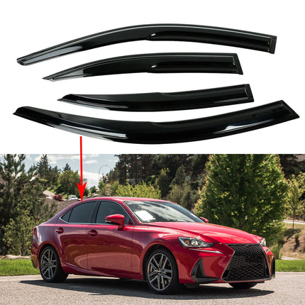 Findmall 4PCS Side Window Visor Vent Rain Guard Deflector Replacement for 2006-2012 Lexus IS250 IS350 ISF Sedan