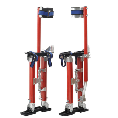 findmall 18-30 Inch Drywall Stilts Red Adjustable Aluminum Stilt Tool Fit for Painting or Cleaning