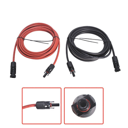 findmall A Pair of 12AWG Solar Panel Extension Cable 25 Feet Red and Black Cable Wire Connector