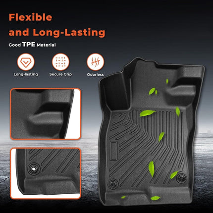 Findmall 3PCS Floor Mats Liner Black TPE Replacement for Civic 2022-2025