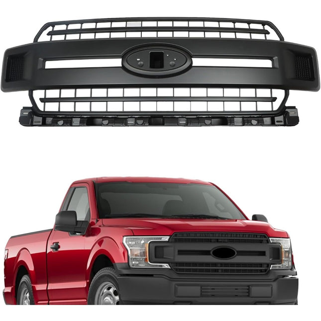 Findmall Matte Black Mesh Front Upper Hood Grille Replacement for F-150 XL and XLT 2018-2020 JL3Z-8200-AB