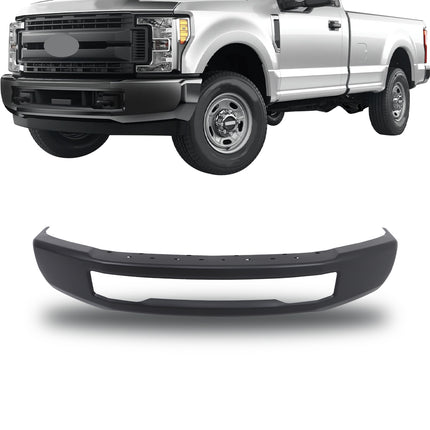 Findmall Black Steel Front Bumper Face Bar without Fog Light Holes Replacement for 2017-2019 Ford F-250 and F-350 Super Duty, HC3Z-17757-AB, FO1002440