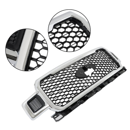 Findmall Front Upper Grille Honeycomb Chrome Replacement for 2018 2019 2020 F150