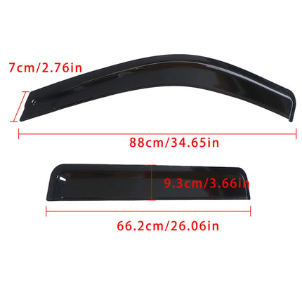 Findmall Side Window Visor Vent Rain Guard Black Acrylic Replacement for 1999-2004 Grand Cherokee