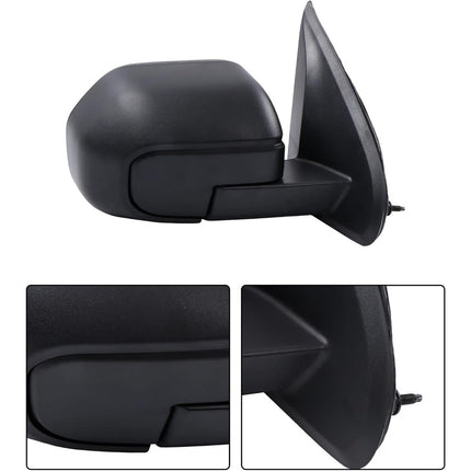 Findmall Right Side Power Mirror with Wide-Angle Spotter Matte Black Electric 3-Pin Connector Textured