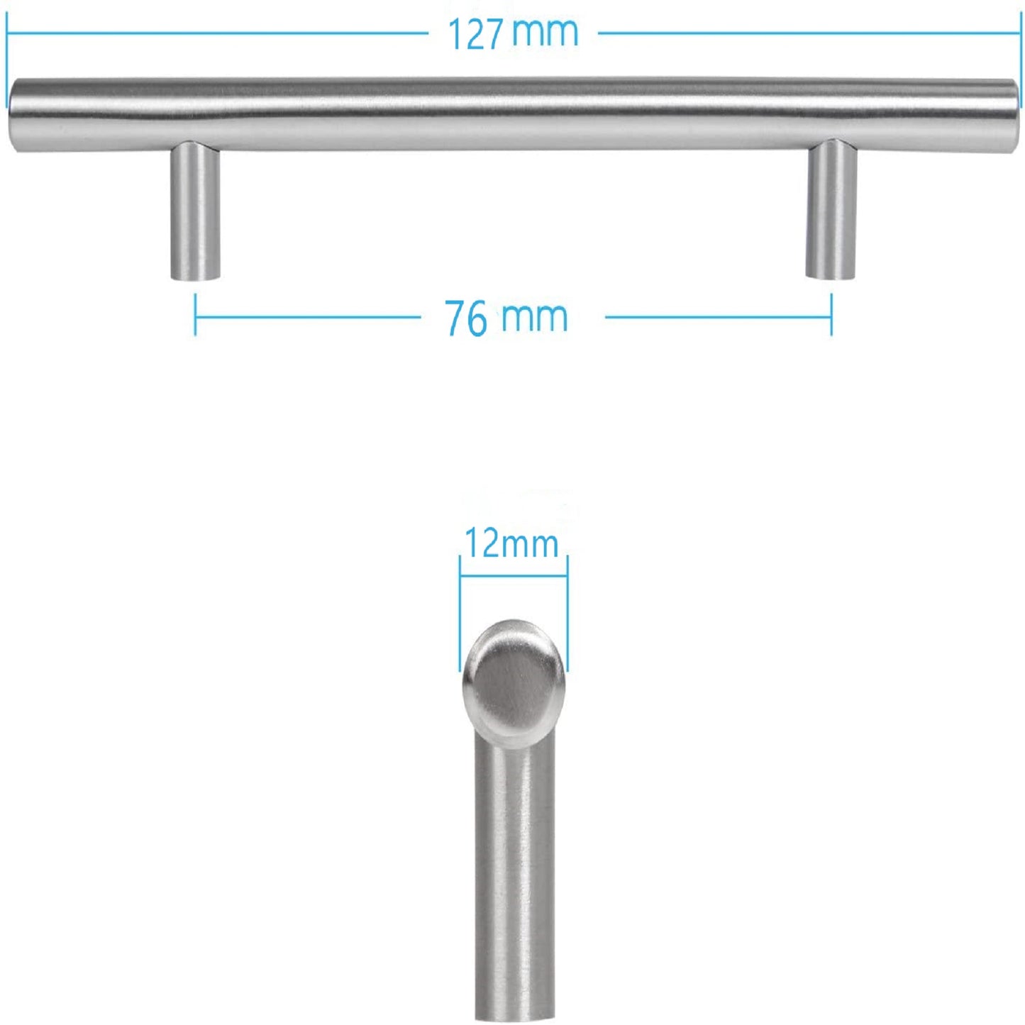 findmall 50 Pack 6 Inch Cabinet Handle Stainless Steel Drawer Pulls Cabinet Pulls Bar Kitchen Handles 3.78 Inch Hole Center