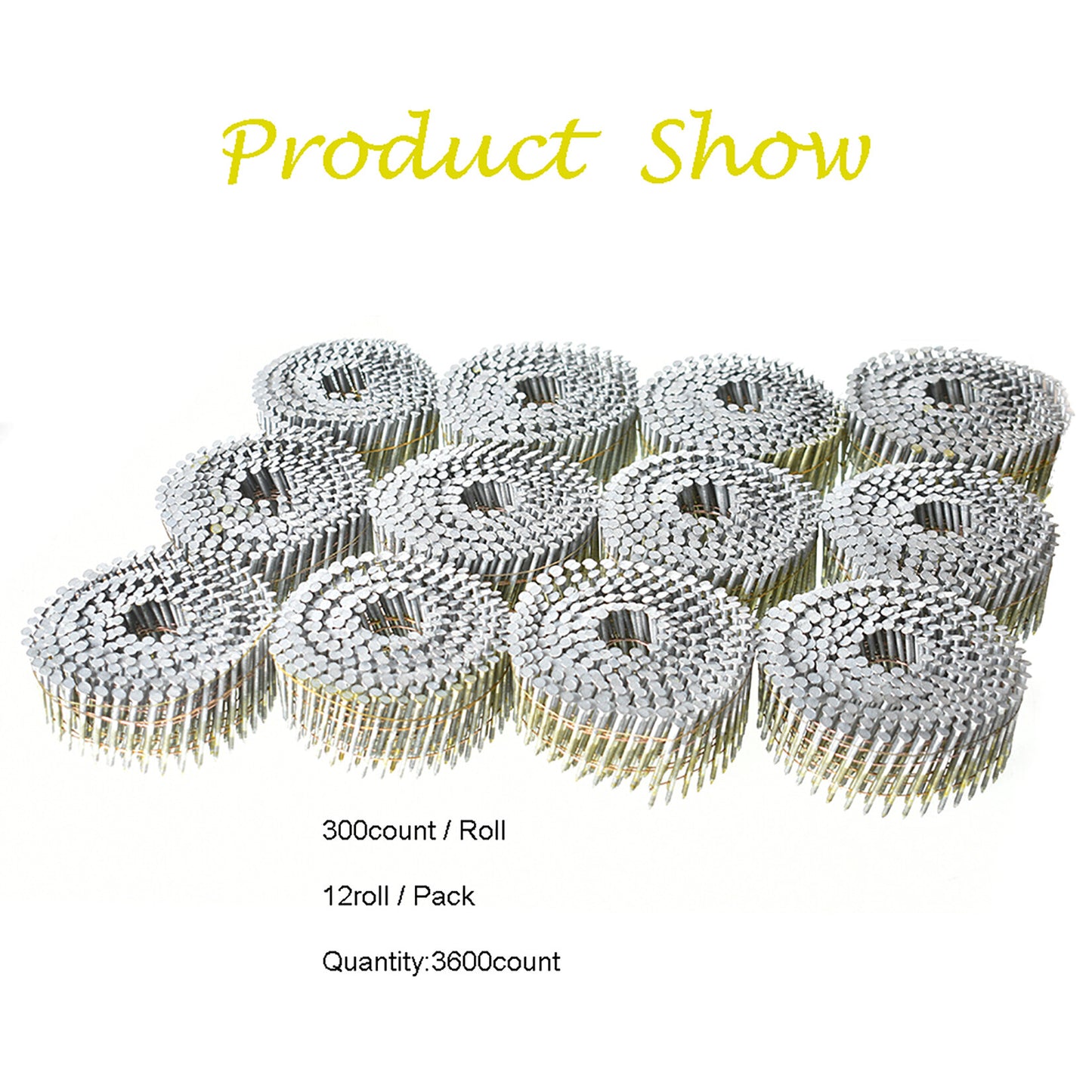 1-1/2 Inch 3600 Count Siding Nails 15-Degree Wire Collated Coil Full Round Head Hot-Dipped Galvanized Siding Nailer