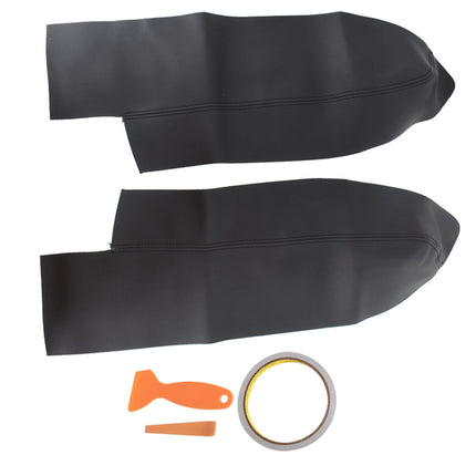 Findmall 2Pcs Black Front Door Panels Armrest Leather Cover Replacement for 2007-2012 Honda CR-V CRV