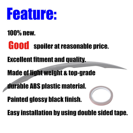 Findmall Painted Glossy Black Trunk Lid Spoiler Wing Replacement for 2014-2021 Infiniti Q50 JDM VIP