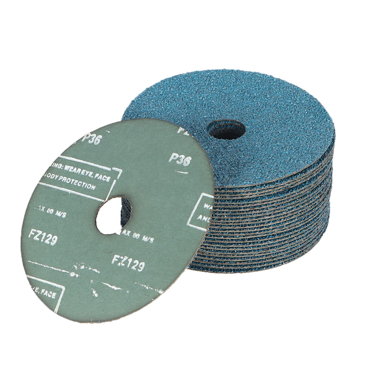 findmall Abrasives 25Pcs Fiber Disc 5 Inch Zirconia Resin Fiber Grinding and Sanding Discs 7/8 Inch Center Hole 36 Grit