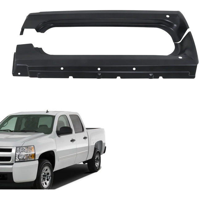 Findmall Outer Rocker Panel Pair for 2007-2013 Chevrolet Silverado GMC Sierra Standard Cab, Black