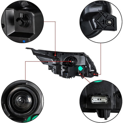 Findmall Headlight Assembly for 2016–2019 Ford Explorer Limited/Platinum/XLT Front Left Driver Side, Replaces FB5Z-13008-N