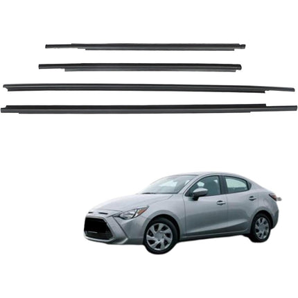 Findmall Window Weatherstrip Kit for 2007-2016 Toyota Yaris Sedan, 4-Piece