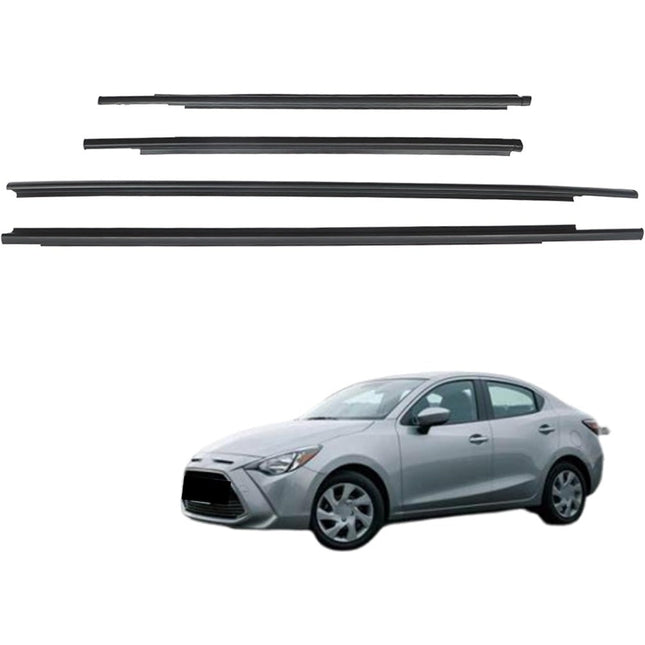 Findmall Window Weatherstrip Kit for 2007-2016 Toyota Yaris Sedan, 4-Piece
