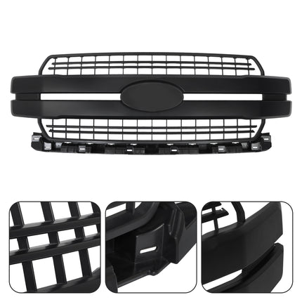 Findmall Front Grille Upper Matte Black Plastic Replacement for F150 Lariat 2018-2020 JL3Z8200GA FO1200654C