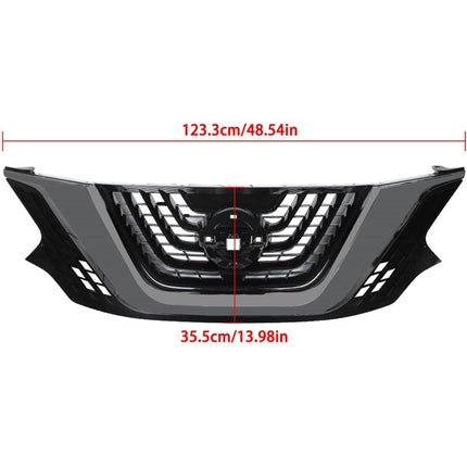 Findmall Front Upper Grille for 2015-2018 Nissan Murano, Black with Chrome Trim