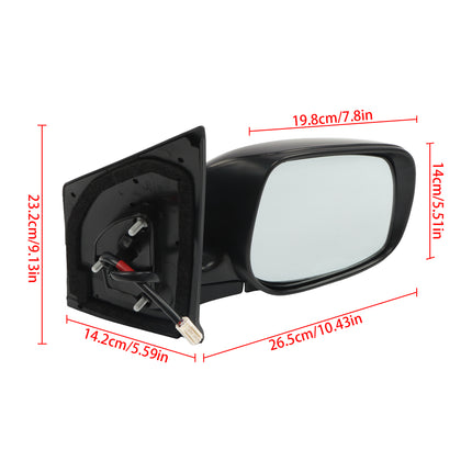 Findmall waltyotur Power Side View Mirror Replacement for Yaris Sedan 2007-2011 Replacement for TO1321231 3-Pin Connector Black Passenger Right Side