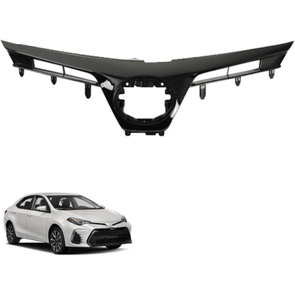 Findmall Front Upper Bumper Grille for 2017-2019 Toyota Corolla SE XSE Sedan, Gloss Black