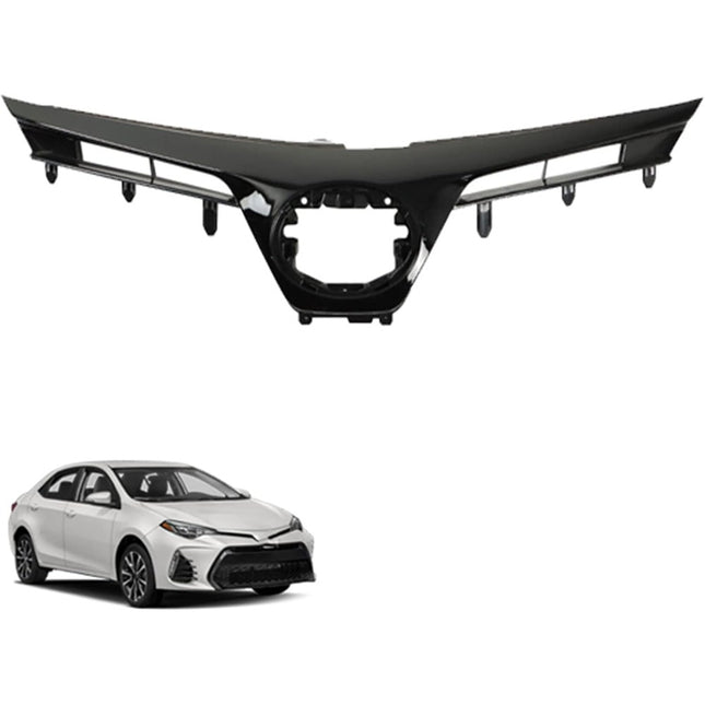 Findmall Front Upper Bumper Grille for 2017-2019 Toyota Corolla SE XSE Sedan, Gloss Black