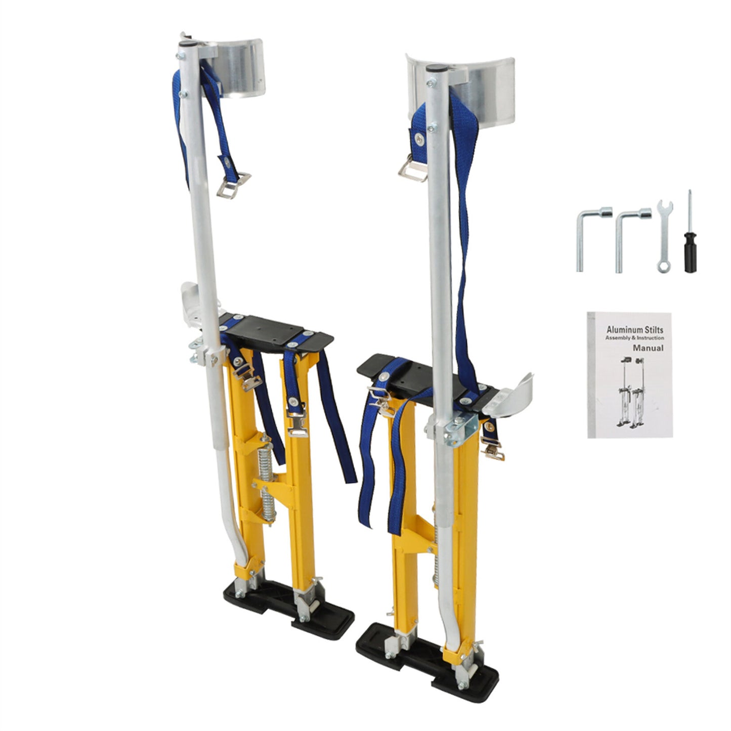 findmall 24"-40" Drywall Stilt Adjustable Aluminum Tool Stilt For Painting Taping Yellow