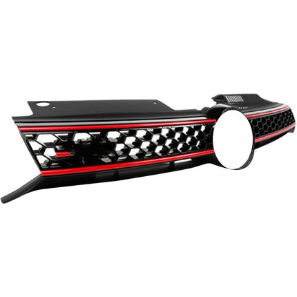 Findmall Front Grille for 2010-2014 Golf Mk6, Black with Red Trim