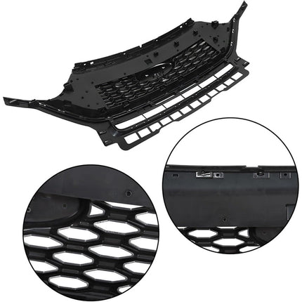 Findmall Front Bumper Hood Grille Upper Glossy Black Honeycomb Style Replacement for Explorer ST 2020 2021 2022