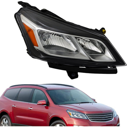 Findmall Passenger Side Headlights Assembly Halogen Replacement for Traverse 2013-2017 Housing Chrome Lamp RH 1PC 84262932