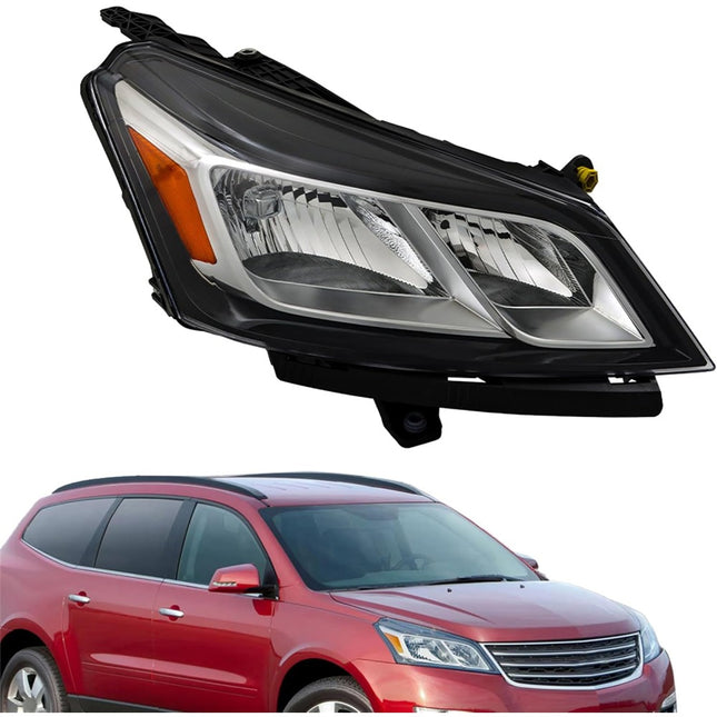 Findmall Passenger Side Headlights Assembly Halogen Replacement for Traverse 2013-2017 Housing Chrome Lamp RH 1PC 84262932