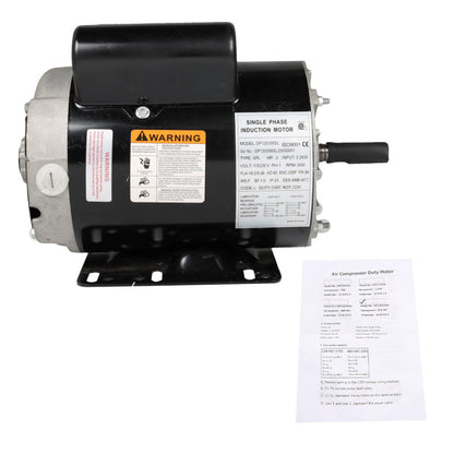 findmall 3HP 3450RPM Compressor Duty Electric Motor 5/8" Shaft 56 Frame 1Phase 115-230V