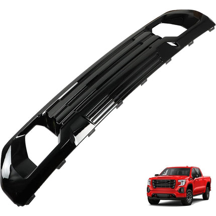 Findmall Front Lower Bumper Grille Plate Filler for 2019‑2022 GMC Sierra 1500 AT4 Denali, Painted Gloss Black Factory Plastic, Replacement for 84176747