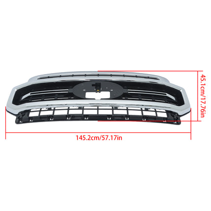 Findmall Chrome and Black Mesh Front Hood Grille Replacement for F-250 Super Duty 2020-2022