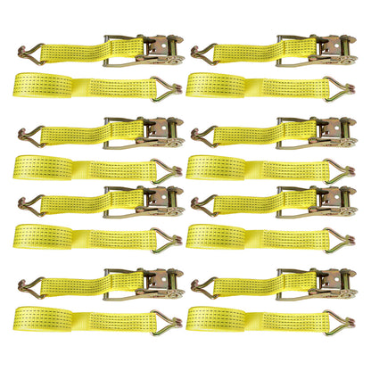 8Pcs Ratchet Straps 2 Inch x 15 Feet Tie-Down Straps 5000Lbs Heavy Duty Ratchet Cargo Strap Fit for Moving and Securing Cargo