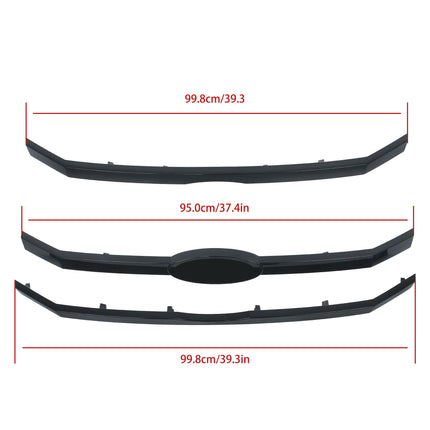 Findmall 3PCS Front Upper Grille Molding Trim Glossy Black Replacement for Flex 2009 2010 2011 2012