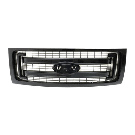 Findmall Medium Grid High Gloss Black Car Grille Front Face Grill Replacement for 2009-2014 F150 FX2 FX4 DL3Z-8200-CA