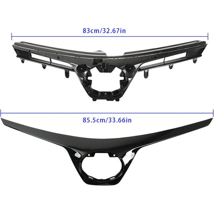 Findmall Front Upper Bumper Grille for 2017-2019 Toyota Corolla SE XSE Sedan, Gloss Black