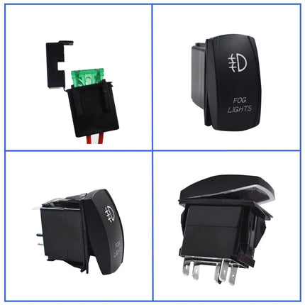 Findmall 12V LED Universal Fog Light Laser Rocker On/Off Switch Wiring Harness 40A Relay Fuse Red
