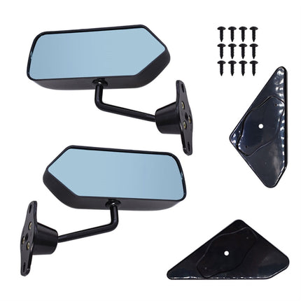 Findmall 2PCS Side Rearview Wing Mirrors F1 Style Universal Racing Glass Black