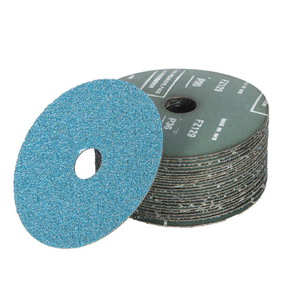 findmall Abrasives 25Pcs Fiber Disc 5 Inch Zirconia Resin Fiber Grinding and Sanding Discs 7/8 Inch Center Hole 36 Grit