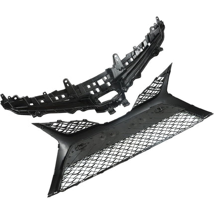 Findmall Front Upper and Lower Grille Set for 2018-2020 Toyota Camry SE XSE, Gloss Black, With Sensor Holes