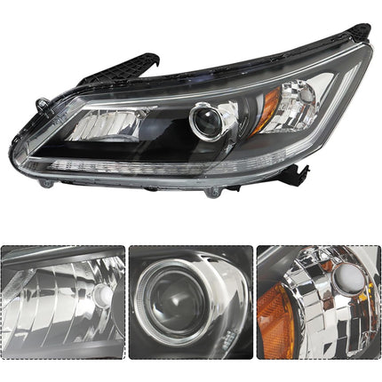 Findmall Headlight Assembly for 2013–2015 Honda Accord 4-Door Sedan Front Left Driver Side, Replaces 33150-T2A-A01