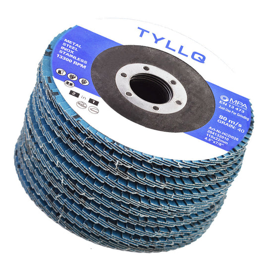 findmall 10 Pcs Flap Discs 4-1/2 x 7/8 Inch 40 Grits Zirconia Grinding Wheel Abrasive Sanding Disc Grinder disc