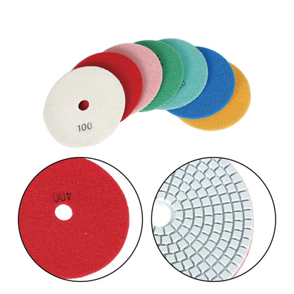 findmall 5 Inch Diamond Polishing Pads with 1Pcs 5 Inch Backer Pad, 8Pcs 50-3000 Grit Polishing Pad Kit Fit for Drill, Grinder, Polisher