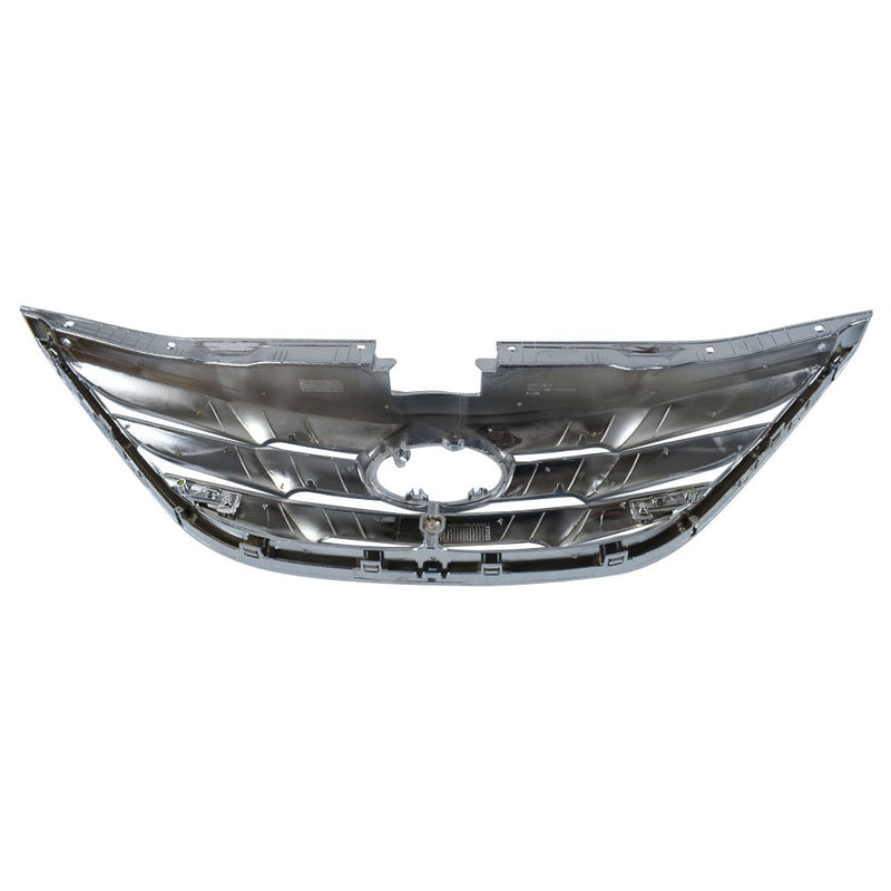 Findmall Front Grille for 2011-2013 Hyundai Sonata, Black with Chrome Trim